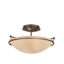 Hubbardton Forge Simple Lines 2 Light 15" Wide Semi-Flush Bowl Ceiling Fixture with Customizable Glass Shade Bronze / Sand