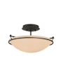 Hubbardton Forge Simple Lines 2 Light 15" Wide Semi-Flush Bowl Ceiling Fixture with Customizable Glass Shade Black / Sand