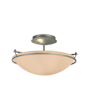 Hubbardton Forge Simple Lines 2 Light 15" Wide Semi-Flush Bowl Ceiling Fixture with Customizable Glass Shade Vintage Platinum / Sand