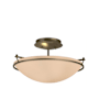 Hubbardton Forge Simple Lines 2 Light 15" Wide Semi-Flush Bowl Ceiling Fixture with Customizable Glass Shade Soft Gold / Sand
