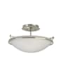 Hubbardton Forge Simple Lines 2 Light 15" Wide Semi-Flush Bowl Ceiling Fixture with Customizable Glass Shade Sterling / Opal