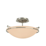 Hubbardton Forge Simple Lines 2 Light 15" Wide Semi-Flush Bowl Ceiling Fixture with Customizable Glass Shade Sterling / Sand
