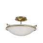 Hubbardton Forge Simple Lines 2 Light 15" Wide Semi-Flush Bowl Ceiling Fixture with Customizable Glass Shade Modern Brass / Opal