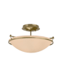 Hubbardton Forge Simple Lines 2 Light 15" Wide Semi-Flush Bowl Ceiling Fixture with Customizable Glass Shade Modern Brass / Sand