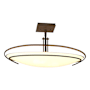 Hubbardton Forge Mackintosh 2 Light 24" Wide Semi-Flush Bowl Ceiling Fixture Bronze / Opal