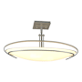 Hubbardton Forge Mackintosh 2 Light 24" Wide Semi-Flush Bowl Ceiling Fixture Vintage Platinum / Opal