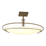 Hubbardton Forge Mackintosh 2 Light 24" Wide Semi-Flush Bowl Ceiling Fixture Soft Gold / Opal