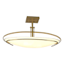 Hubbardton Forge Mackintosh 2 Light 24" Wide Semi-Flush Bowl Ceiling Fixture Modern Brass / Opal