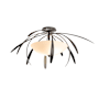 Hubbardton Forge Dahlia 2 Light 33" Wide Semi-Flush Bowl Ceiling Fixture Dark Smoke