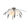 Hubbardton Forge Dahlia 2 Light 33" Wide Semi-Flush Bowl Ceiling Fixture Natural Iron