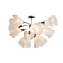 Hubbardton Forge Mobius 12 Light 38" Wide Semi-Flush Ceiling Fixture Natural Iron / Spun Frost