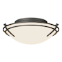 Hubbardton Forge Tryne 2 Light 16" Wide Flush Mount Bowl Ceiling Fixture Natural Iron