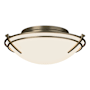 Hubbardton Forge Tryne 2 Light 16" Wide Flush Mount Bowl Ceiling Fixture Soft Gold / Opal