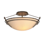 Hubbardton Forge Tryne 2 Light 17" Wide Semi-Flush Bowl Ceiling Fixture Dark Smoke / Sand
