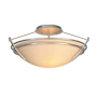 Hubbardton Forge Tryne 2 Light 17" Wide Semi-Flush Bowl Ceiling Fixture Vintage Platinum / Sand