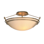 Hubbardton Forge Tryne 2 Light 17" Wide Semi-Flush Bowl Ceiling Fixture Soft Gold / Sand