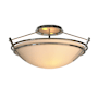 Hubbardton Forge Tryne 2 Light 17" Wide Semi-Flush Bowl Ceiling Fixture Sterling / Sand