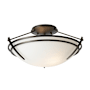 Hubbardton Forge Tryne 2 Light 17" Wide Semi-Flush Bowl Ceiling Fixture Oil Rubbed Bronze / Opal