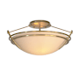 Hubbardton Forge Tryne 2 Light 17" Wide Semi-Flush Bowl Ceiling Fixture Modern Brass / Sand