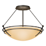 Hubbardton Forge Presidio Tryne 2 Light 16" Wide Semi-Flush Bowl Ceiling Fixture with Customizable Glass Shade Dark Smoke / Sand