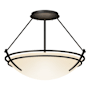 Hubbardton Forge Presidio Tryne 2 Light 16" Wide Semi-Flush Bowl Ceiling Fixture with Customizable Glass Shade Black / Opal