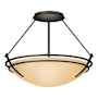 Hubbardton Forge Presidio Tryne 2 Light 16" Wide Semi-Flush Bowl Ceiling Fixture with Customizable Glass Shade Black / Sand