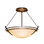 Hubbardton Forge Presidio Tryne 2 Light 16" Wide Semi-Flush Bowl Ceiling Fixture with Customizable Glass Shade Natural Iron / Opal