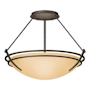 Hubbardton Forge Presidio Tryne 2 Light 16" Wide Semi-Flush Bowl Ceiling Fixture with Customizable Glass Shade Natural Iron / Sand