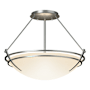 Hubbardton Forge Presidio Tryne 2 Light 16" Wide Semi-Flush Bowl Ceiling Fixture with Customizable Glass Shade Vintage Platinum / Opal