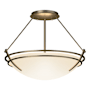Hubbardton Forge Presidio Tryne 2 Light 16" Wide Semi-Flush Bowl Ceiling Fixture with Customizable Glass Shade Soft Gold / Opal