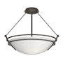 Hubbardton Forge Tryne 3 Light 18" Wide Semi-Flush Bowl Ceiling Fixture Dark Smoke / Opal