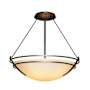 Hubbardton Forge Tryne 3 Light 18" Wide Semi-Flush Bowl Ceiling Fixture Natural Iron / Opal