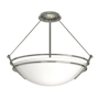 Hubbardton Forge Tryne 3 Light 18" Wide Semi-Flush Bowl Ceiling Fixture Sterling / Opal