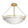 Hubbardton Forge Tryne 3 Light 18" Wide Semi-Flush Bowl Ceiling Fixture Modern Brass / Opal