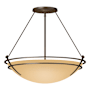 Hubbardton Forge Presidio Tryne 3 Light 29" Wide Semi-Flush Bowl Ceiling Fixture with Customizable Glass Shade Bronze / Sand