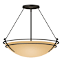 Hubbardton Forge Presidio Tryne 3 Light 29" Wide Semi-Flush Bowl Ceiling Fixture with Customizable Glass Shade Black / Sand