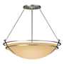 Hubbardton Forge Presidio Tryne 3 Light 29" Wide Semi-Flush Bowl Ceiling Fixture with Customizable Glass Shade Vintage Platinum / Sand