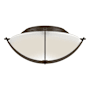 Hubbardton Forge Compass 2 Light 16" Wide Flush Mount Bowl Ceiling Fixture with Customizable Glass Shade Bronze / Opal