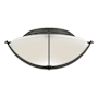Hubbardton Forge Compass 2 Light 16" Wide Flush Mount Bowl Ceiling Fixture with Customizable Glass Shade Natural Iron / Opal