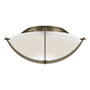 Hubbardton Forge Compass 2 Light 16" Wide Flush Mount Bowl Ceiling Fixture with Customizable Glass Shade Soft Gold / Opal