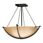Hubbardton Forge Compass 3 Light 18" Wide Semi-Flush Bowl Ceiling Fixture with Customizable Glass Shade Dark Smoke / Sand