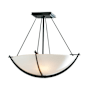Hubbardton Forge Compass 3 Light 18" Wide Semi-Flush Bowl Ceiling Fixture with Customizable Glass Shade Black / Opal