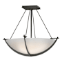 Hubbardton Forge Compass 3 Light 18" Wide Semi-Flush Bowl Ceiling Fixture with Customizable Glass Shade Natural Iron / Opal