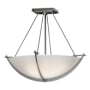 Hubbardton Forge Compass 3 Light 18" Wide Semi-Flush Bowl Ceiling Fixture with Customizable Glass Shade Vintage Platinum / Opal