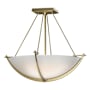 Hubbardton Forge Compass 3 Light 18" Wide Semi-Flush Bowl Ceiling Fixture with Customizable Glass Shade Modern Brass