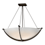Hubbardton Forge Compass 3 Light 27" Wide Semi-Flush Bowl Ceiling Fixture with Customizable Glass Shade Bronze / Opal