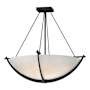 Hubbardton Forge Compass 3 Light 27" Wide Semi-Flush Bowl Ceiling Fixture with Customizable Glass Shade Black / Opal