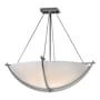 Hubbardton Forge Compass 3 Light 27" Wide Semi-Flush Bowl Ceiling Fixture with Customizable Glass Shade Vintage Platinum / Opal