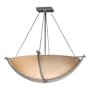 Hubbardton Forge Compass 3 Light 27" Wide Semi-Flush Bowl Ceiling Fixture with Customizable Glass Shade Vintage Platinum / Sand