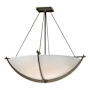 Hubbardton Forge Compass 3 Light 27" Wide Semi-Flush Bowl Ceiling Fixture with Customizable Glass Shade Soft Gold / Opal